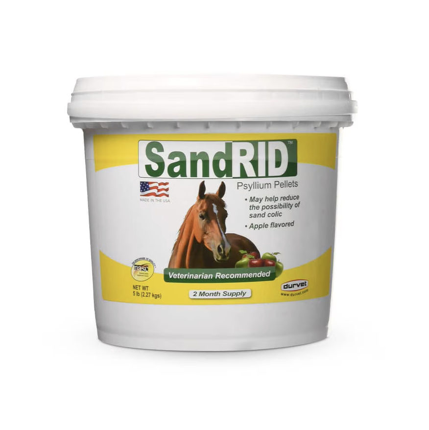 Durvet SandRid Psyllium Pellets available at FarmVet to reduce Sand Colic in Horses